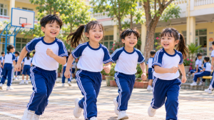 Đồng Phục Thể Dục Học Sinh Tiểu Học KN-TH04 – Năng Động, Thoải Mái Khi Vận Động