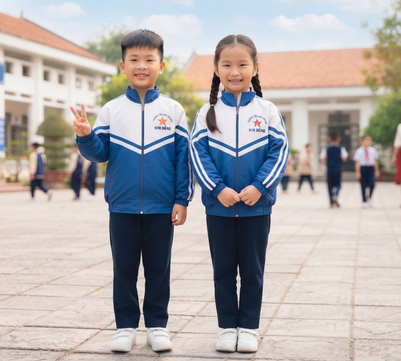 Áo Khoác Đồng Phục Học Sinh Tiểu Học KN-TH06 – Gọn Gàng, Năng Động, Tiện Dụng