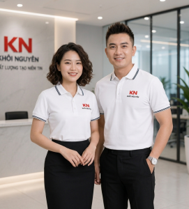 Áo Polo Đồng Phục Trắng KN-AP01 – Thanh Lịch, Hiện Đại, Khẳng Định Phong Cách Doanh Nghiệp