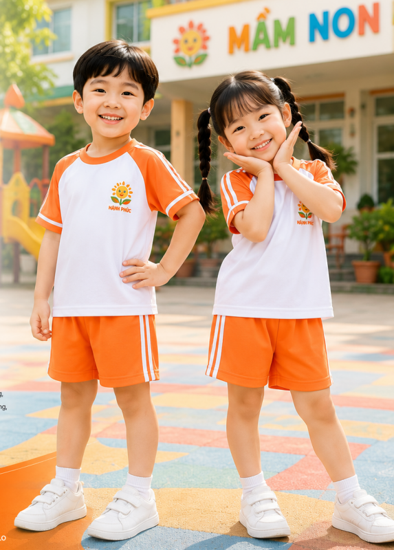 Đồng Phục Mầm Non KN-MN02 – Thiết Kế Năng Động, Dễ Thương Cho Bé