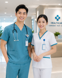 Đồng Phục Y Tế KN-YT01 – Chuyên Nghiệp, Thoải Mái, Đáp Ứng Môi Trường Y Khoa