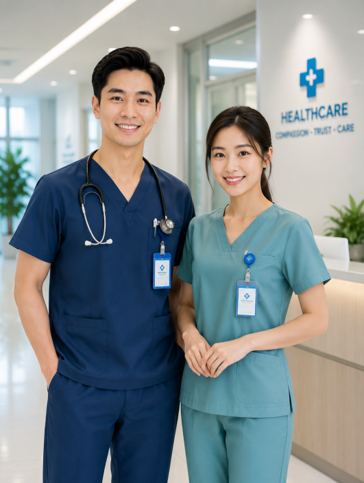 Đồng Phục Y Tế KN-YT02 – Bộ Scrubs Hiện Đại Cho Bác Sĩ, Điều Dưỡng Và Phòng Khám