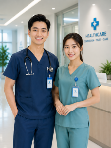 Đồng Phục Y Tế KN-YT02 – Bộ Scrubs Hiện Đại Cho Bác Sĩ, Điều Dưỡng Và Phòng Khám