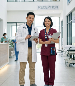Đồng Phục Điều Dưỡng KN-YT03 – Gọn Gàng, Chuyên Nghiệp Cho Bệnh Viện Và Phòng Khám