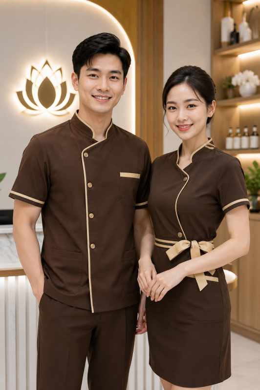Đồng Phục Spa - Nail KN-SP03 – Phong Cách Cao Cấp Cho Spa, Clinic Và Thẩm Mỹ Viện