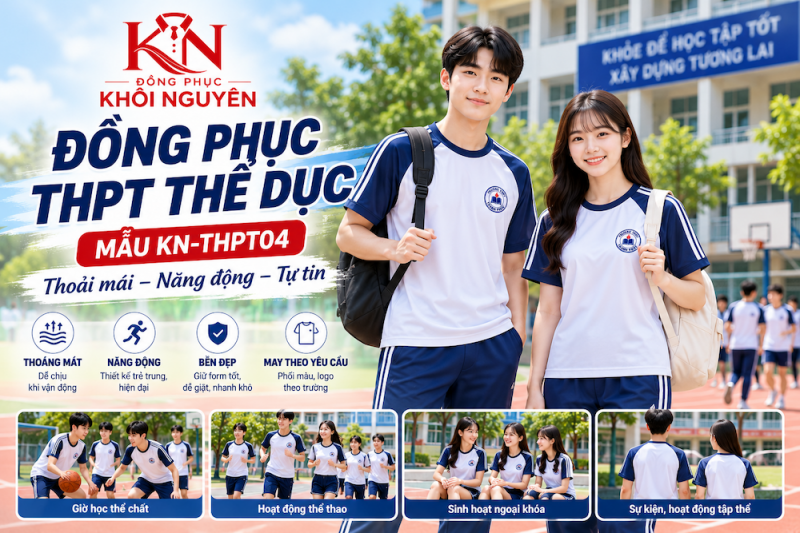 Đồng Phục THPT Thể Dục KN-THPT04 – Thoải Mái, Năng Động Khi Vận Động