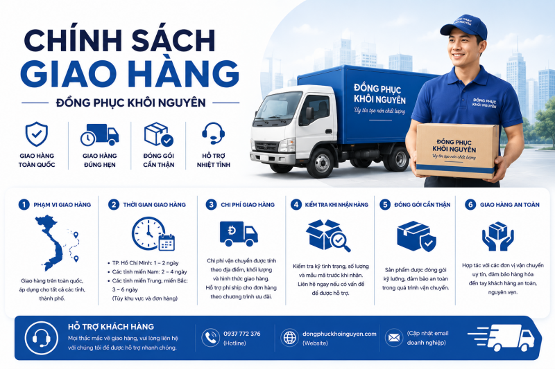 Chính Sách Giao Hàng Đồng Phục Khôi Nguyên